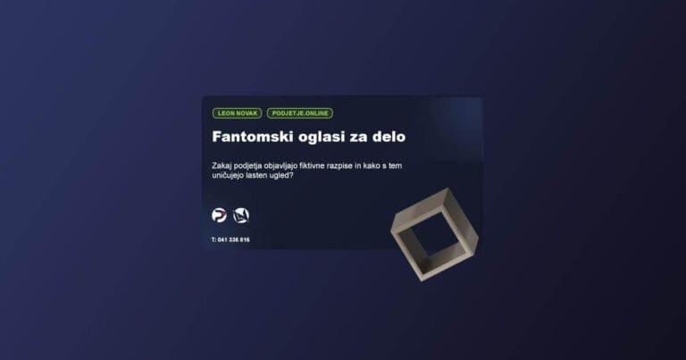 Fiktivna delovna mesta oz. lažni zaposlitveni oglasi