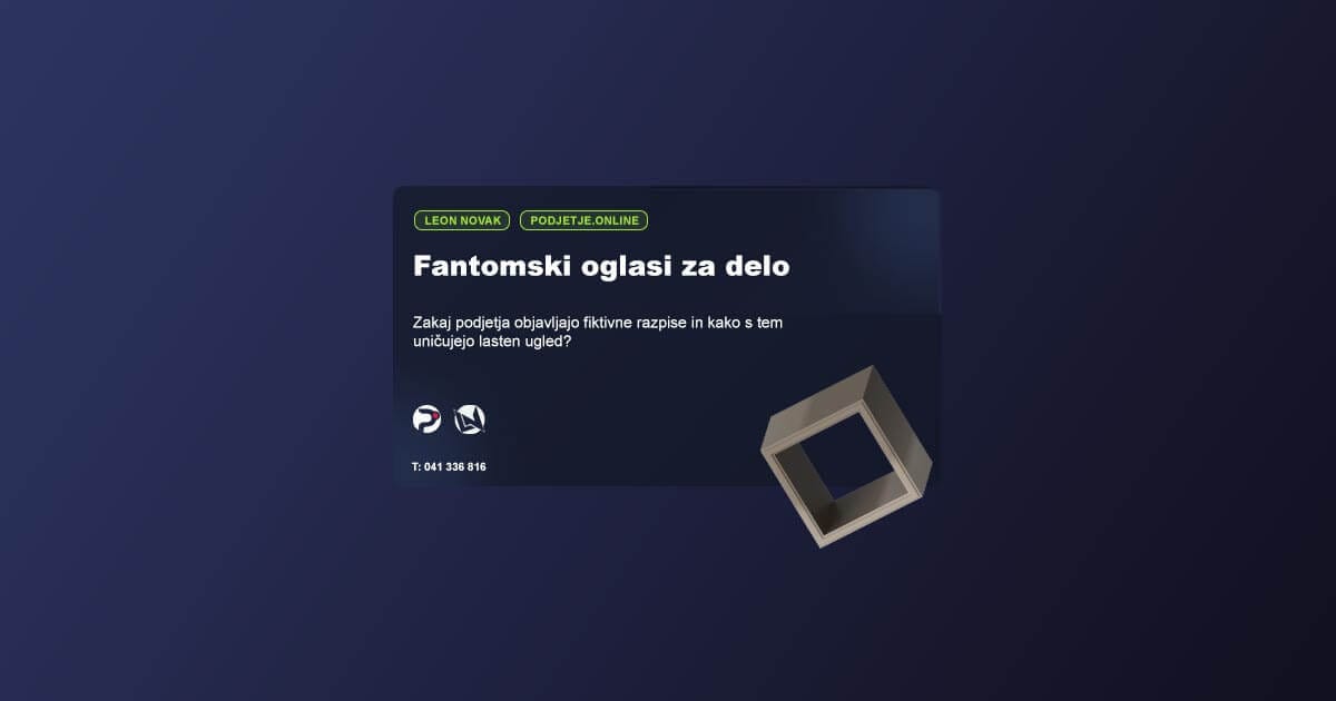 Fiktivna delovna mesta oz. lažni zaposlitveni oglasi