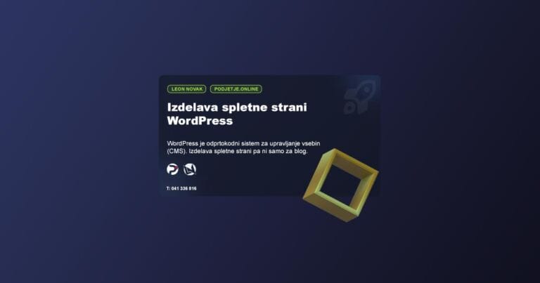 Izdelava spletne strani WordPress