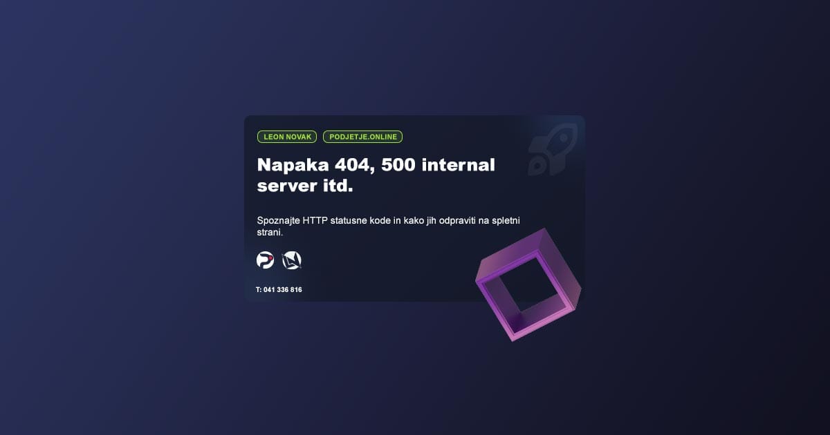 Kaj je napaka 404 not found? Kaj je napaka 500 Internal Server Error