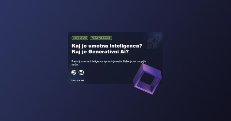 Kaj je umetna inteligenca in kaj je Generativni Ai?