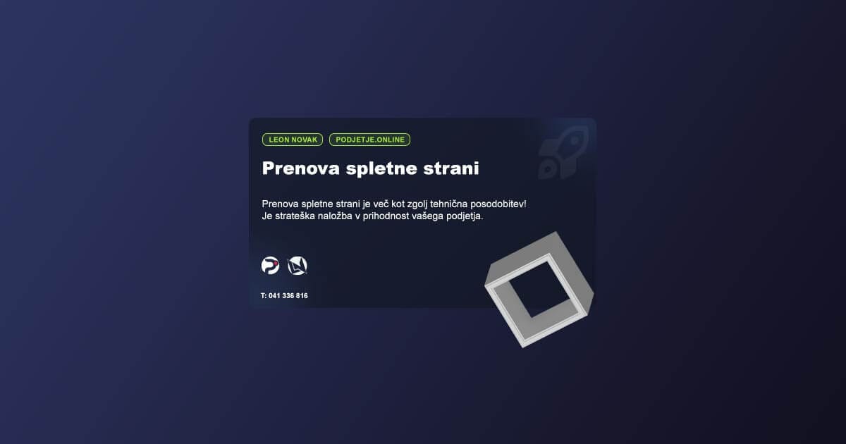 Prenova spletne strani
