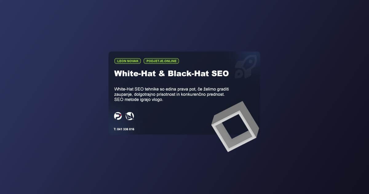 White-Hat SEO tehnike in Black-Hat SEO tehnike