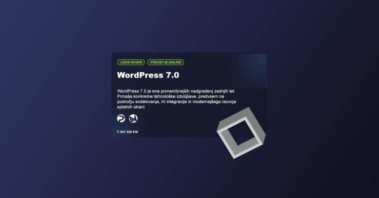 WordPress 7.0 Kaj je novega in na kaj morate biti pozorni?
