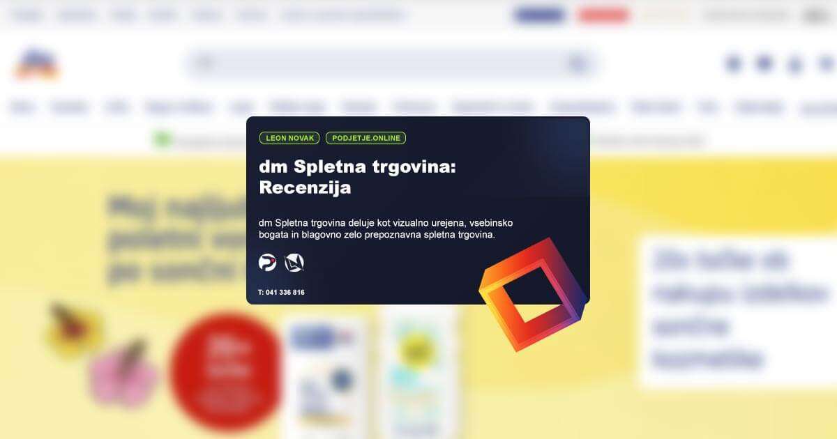 dm Spletna trgovina: RECENZIJA Tehnično & Vizualno