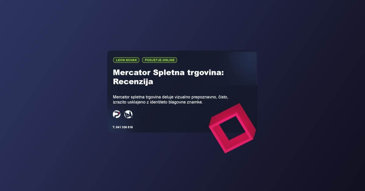 Mercator Spletna trgovina: RECENZIJA Tehnično & Vizualno