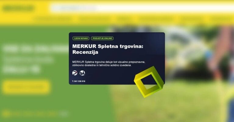 MERKUR Spletna trgovina: RECENZIJA Tehnično & Vizualno
