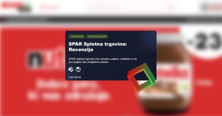 SPAR Spletna trgovina: RECENZIJA Tehnično & Vizualno