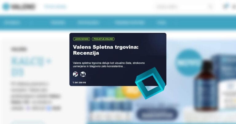 Valens Spletna trgovina: RECENZIJA Tehnično & Vizualno